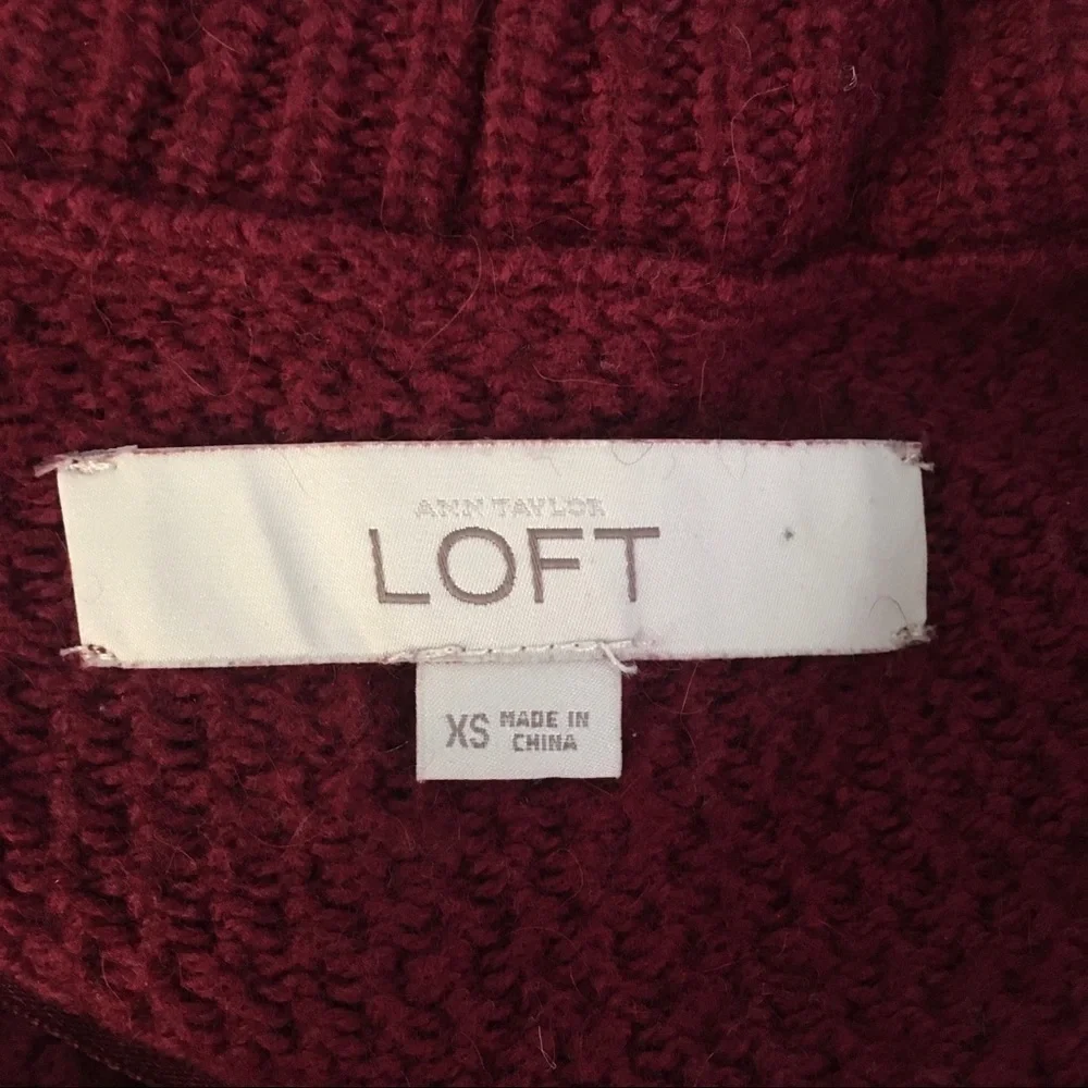 LOFT fold over neckline long open front cardigan